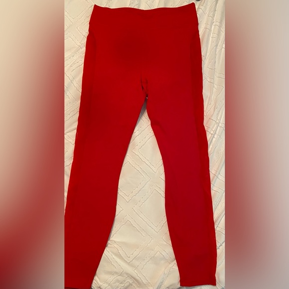 ✨NWT✨ PureLux Fabletics Red Exercise Pants with sheer detail - Picture 1 of 6